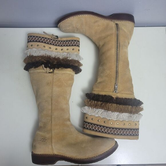 UGG 'Kiera' knee-high boots in tan suede size 8.5 - Picture 9 of 16